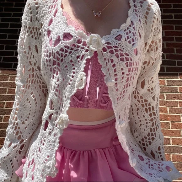 SOLD Crochet fairycore cardigan - Picture 8 of 15